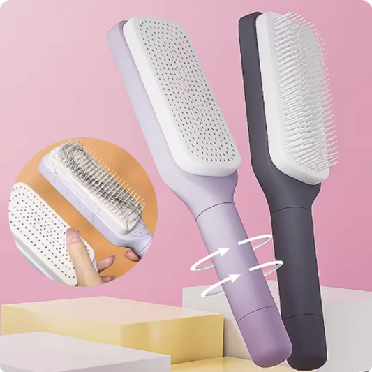 Hair Brush with Automatic Cleaning – Scalp Massage & Zero Tangles!